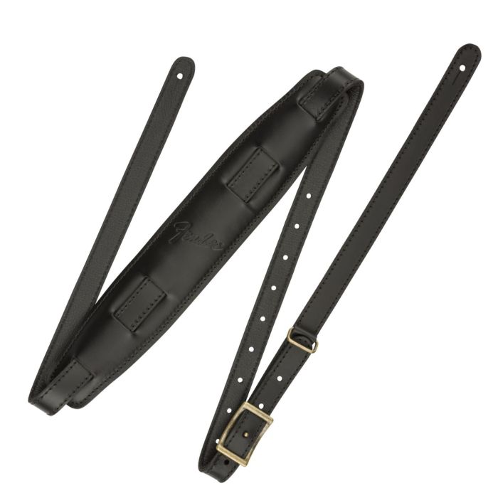 Tracolla chitarra Fender Mustang saddle strap black pelle main product photo