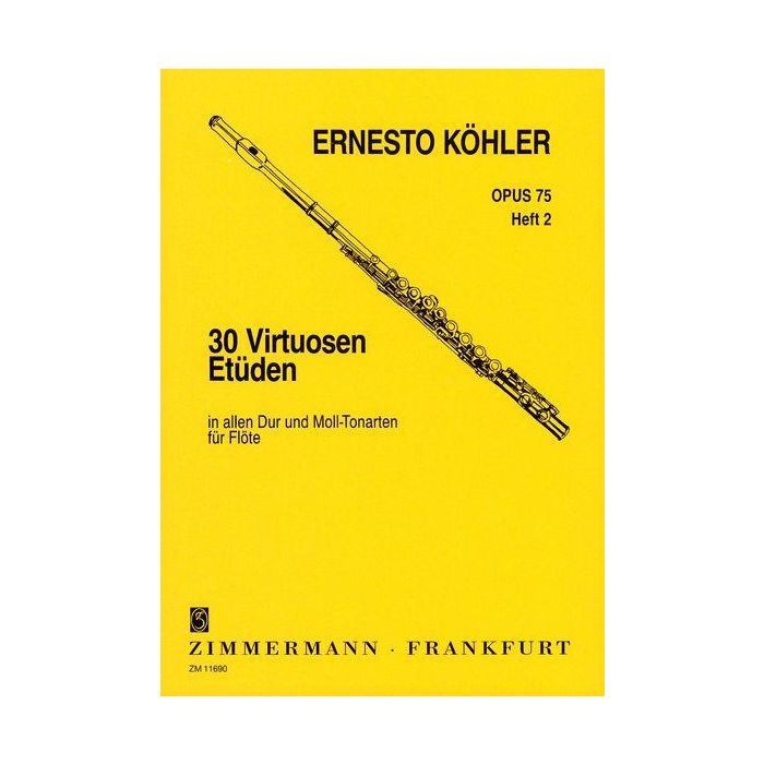 E.Kohler 30 studi virtuosi Op.75 Vol.2 per Flauto main product photo
