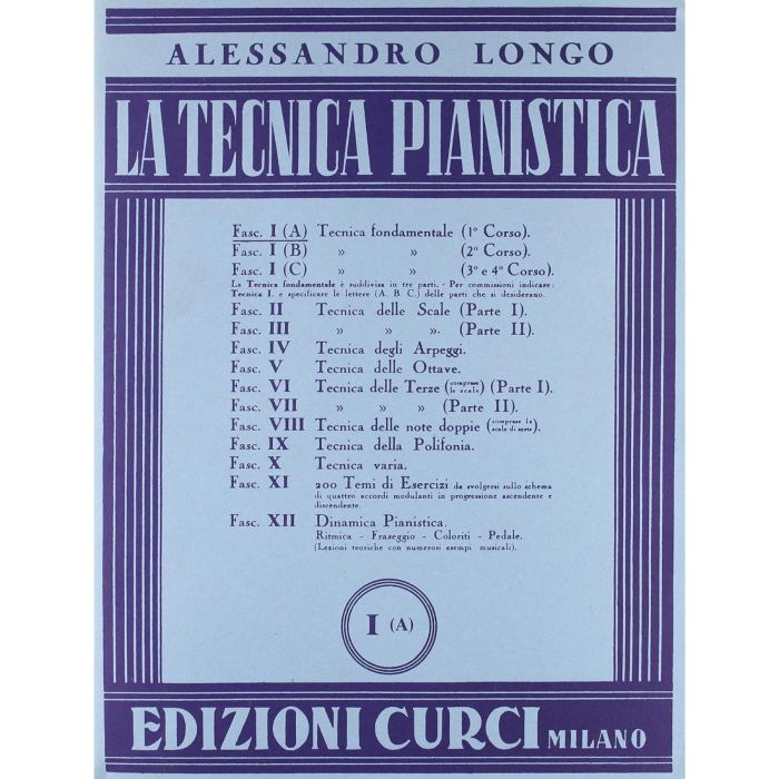 A.Longo Tecnica Pianistica Fascicolo I Parte A main product photo