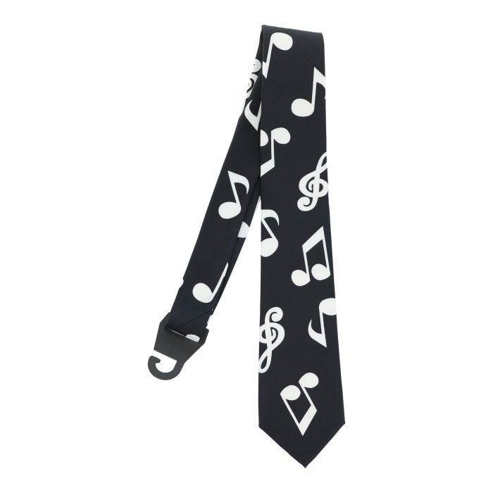 Cravatta nera con note bianche MusiK Boutique main product photo
