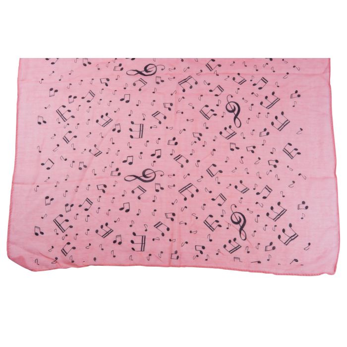 Sciarpa Musikboutique raffinata con chiave di violino e note Rosa 70x180 main product photo