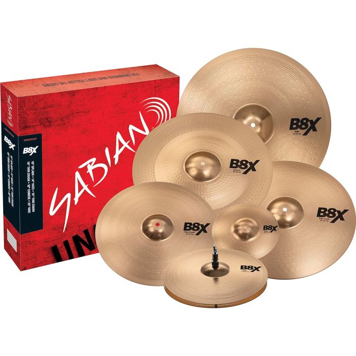 Sabian B8X Complete set Splash 10" HH 14" Crash 16"/18" China 18" Ride 20" main product photo
