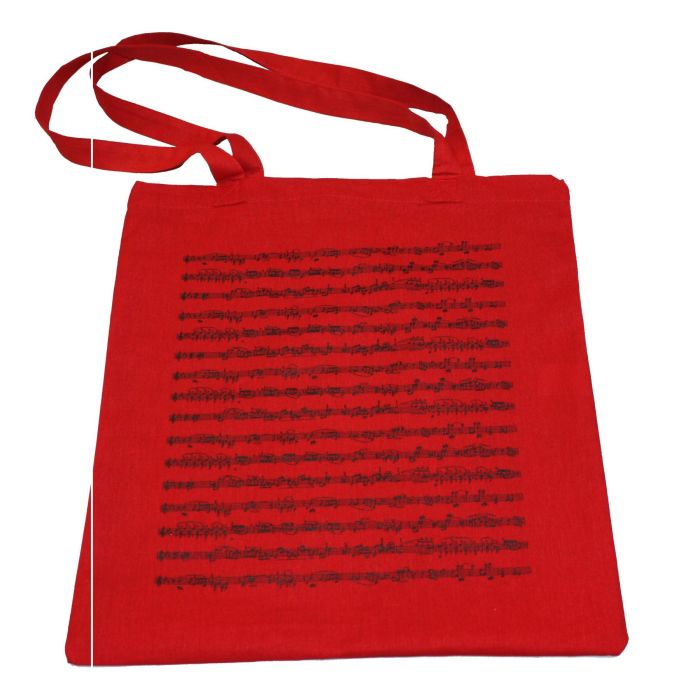 Borsa Musikboutique cotone rossa con spartito main product photo