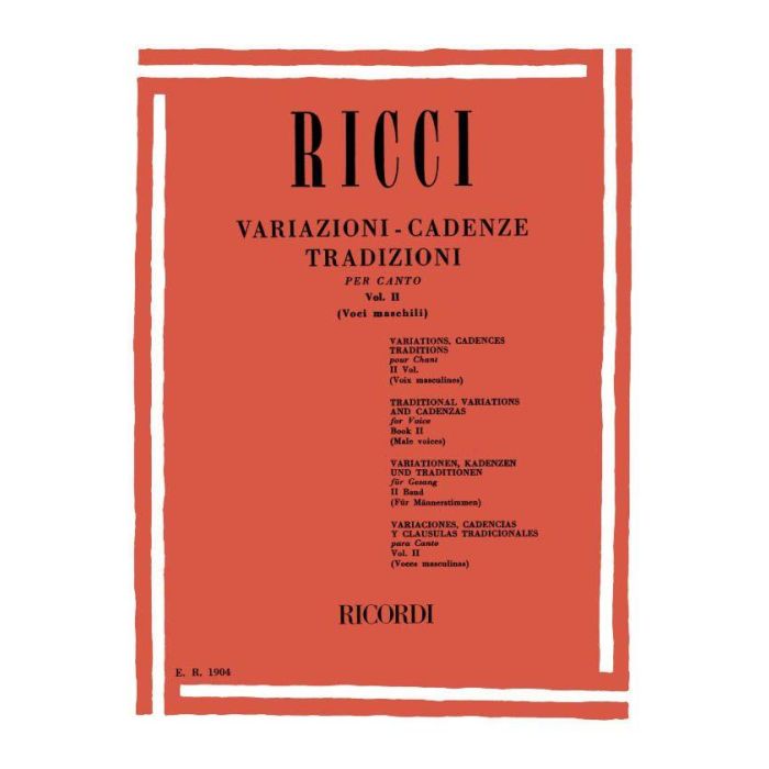L.Ricci Variazioni Cadenze Tradizioni Vol.II Voci Maschili main product photo