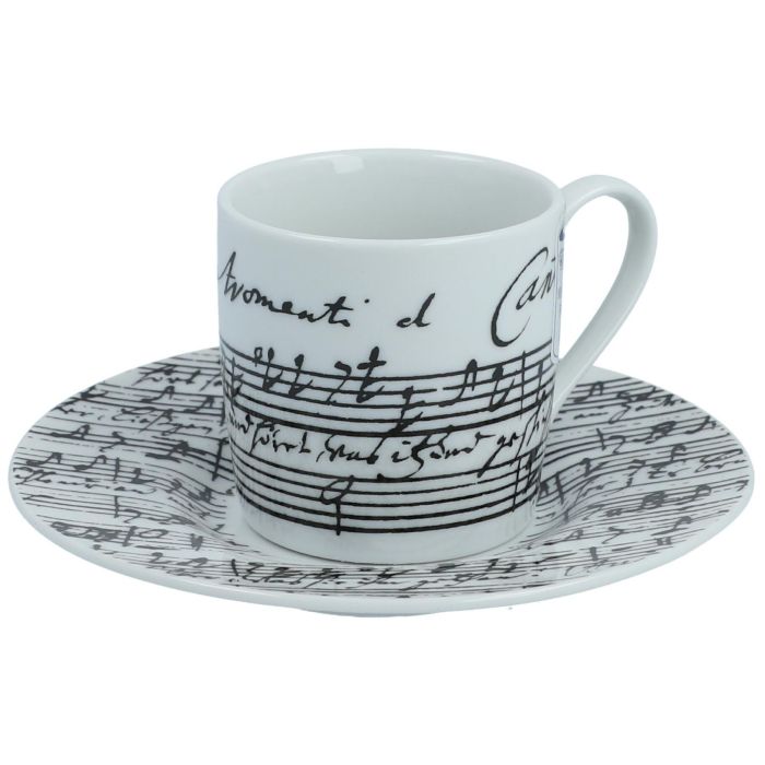 Tazzina da Caffè Musikboutique con piattino serie Cantate con spartito main product photo