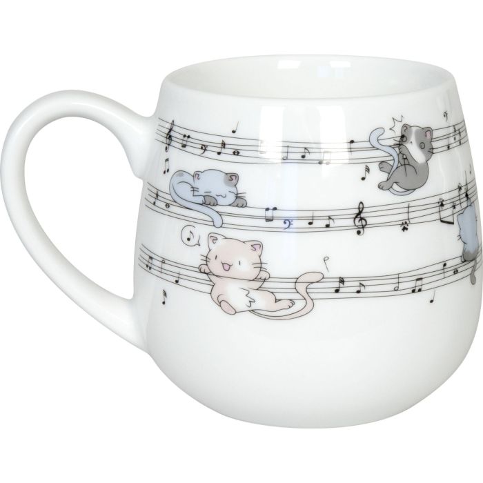 Tazza Musik Boutique bombata con Gatti e spartito main product photo