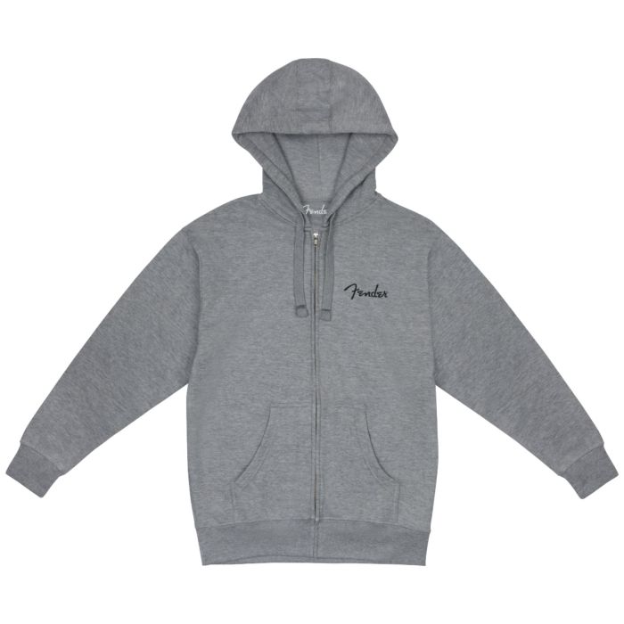 Felpa Fender Spaghetti Small Logo Zip Front Hoodie Athletic Gray M main product photo