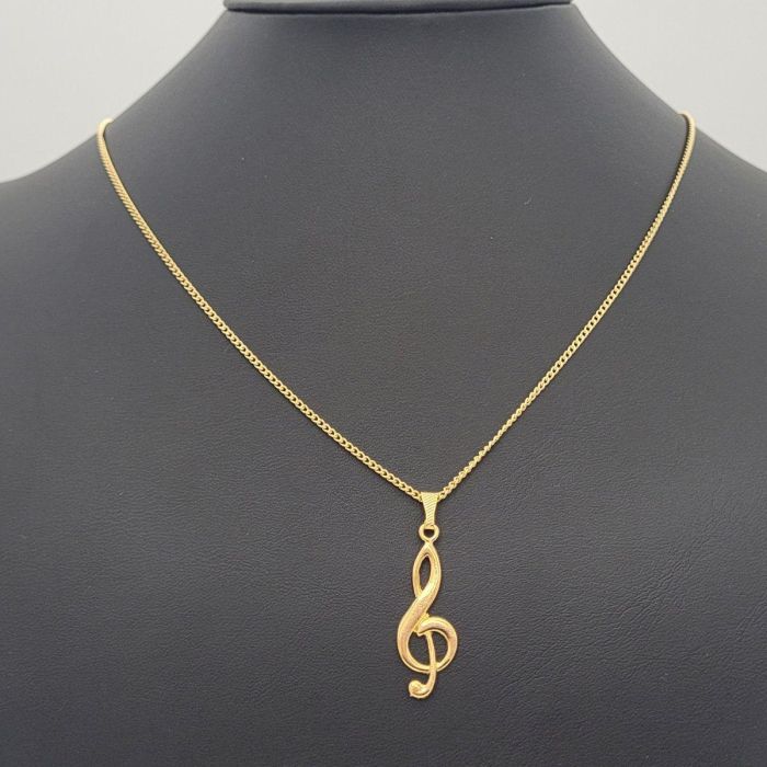 Collana Musik Boutique con pendente chiave di violino oro main product photo