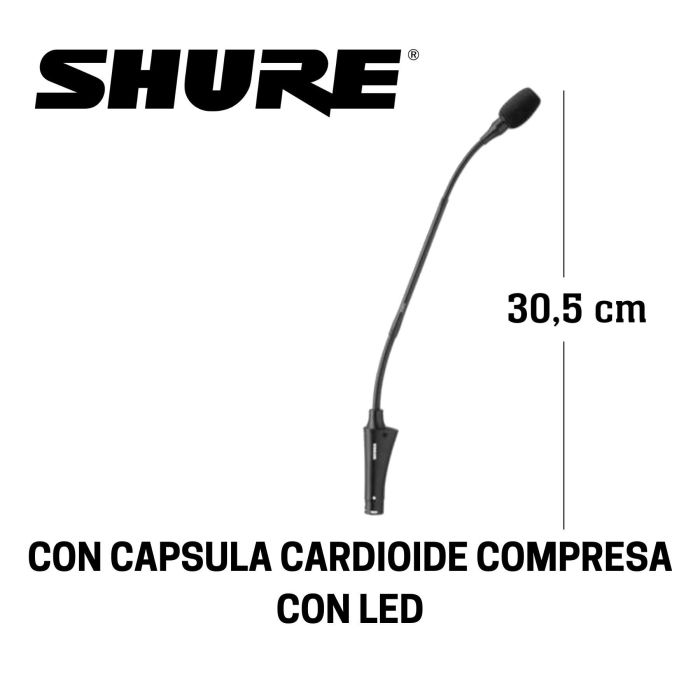 Microfono collo d'oca Shure con LED CVG12SBC main product photo