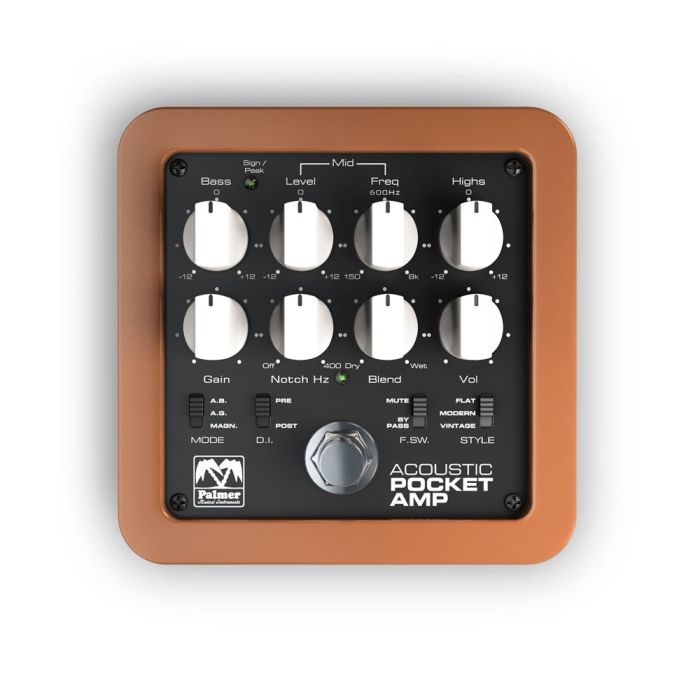 Pedale Palmer MI POCKET AMP ACOUSTIC per acustica preamplificatore main product photo
