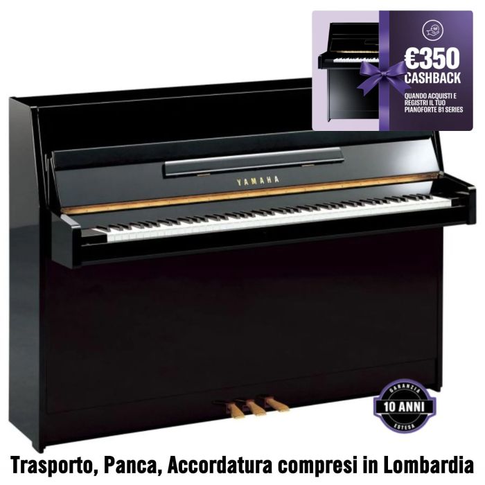 Yamaha B1 Pianoforte Verticale nero lucido main product photo