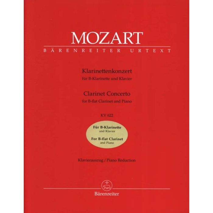 Clarinet Concerto in A K.622 Wolfgang Amadeus Mozart Clarinetto e Pianoforte main product photo
