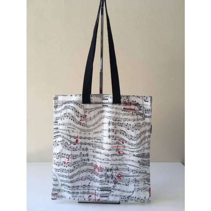 Borsa Tote Bag Nutcracker borsa in cotone bianca con note nere main product photo