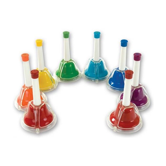 Set Campanelle Hand Bells 8 pezzi in met allo color da tavolo e da mano Do6/Do7 main product photo