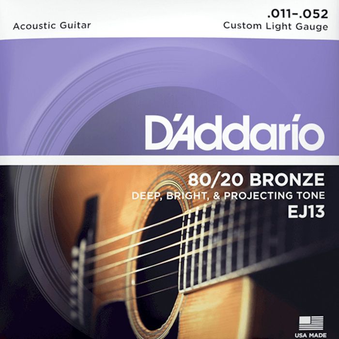 Corde Acustica D'Addario EJ13 80/20 Bronze Custom Light 11-52 main product photo