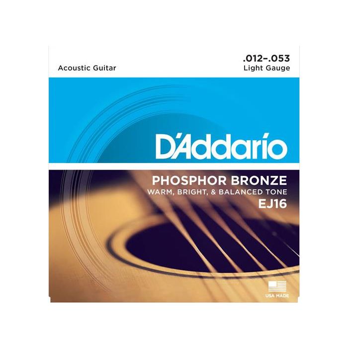 Corde Acustica D`Addario EJ16 Phosphor Bronze light 12-53 main product photo