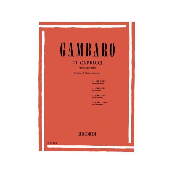 V.Gambaro 21 Capricci per Clarinetto main product photo