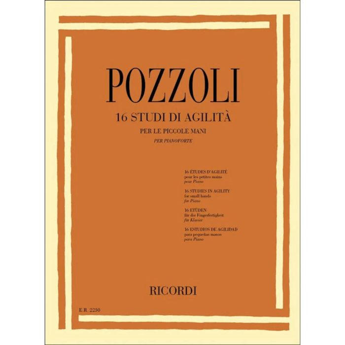 16 Studi di Agilità per le piccole mani Ettore Pozzoli Book Pianoforte main product photo