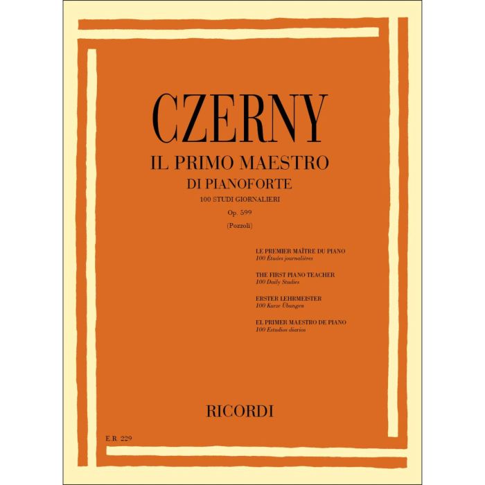 C.Czerny Il primo maestro di Pianoforte 100 studi giornalieri Op.599 main product photo