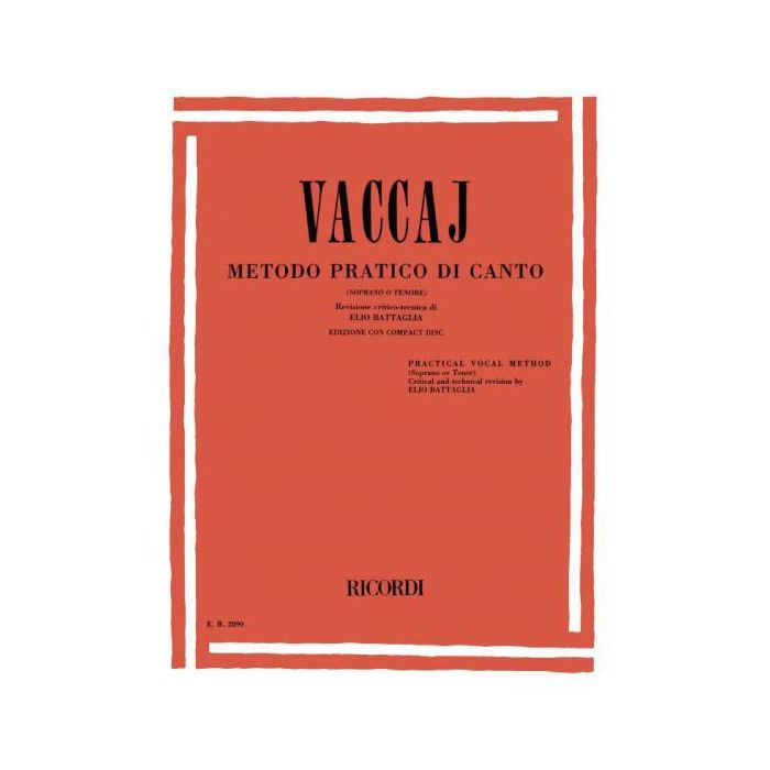 Vaccaj Metodo pratico di canto per Soprano/Tenore con Cd main product photo