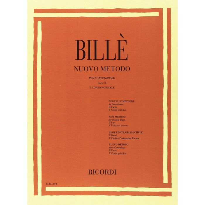 Billé Nuovo Metodo per contrabbasso Parte II V Corso main product photo