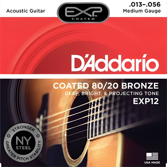 Corde acustica D'Addario EXP12 coated 80/20 bronze medium 13-56 main product photo