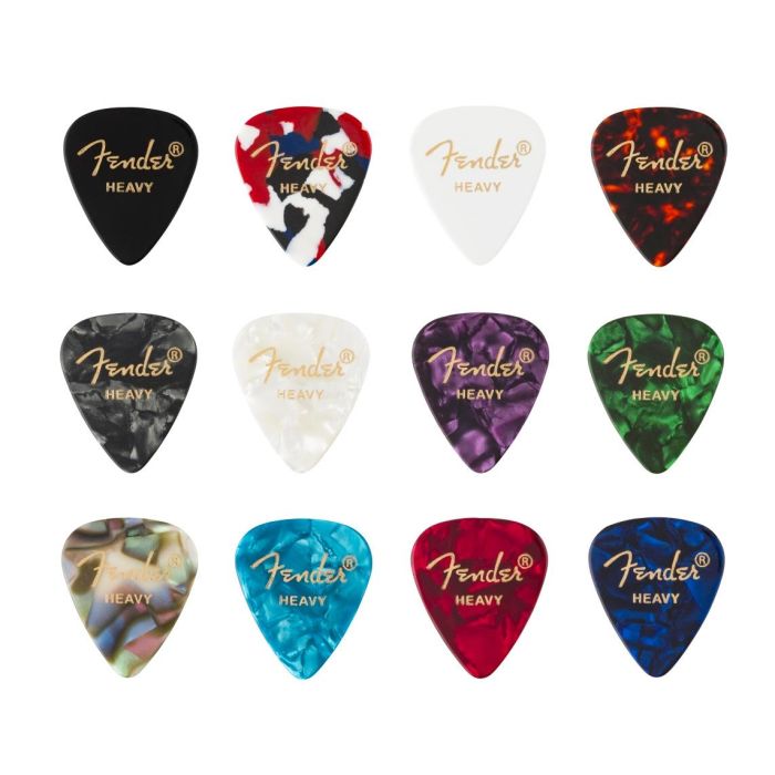 Blister plettri Fender 351 shape medley heavy 12pz main product photo