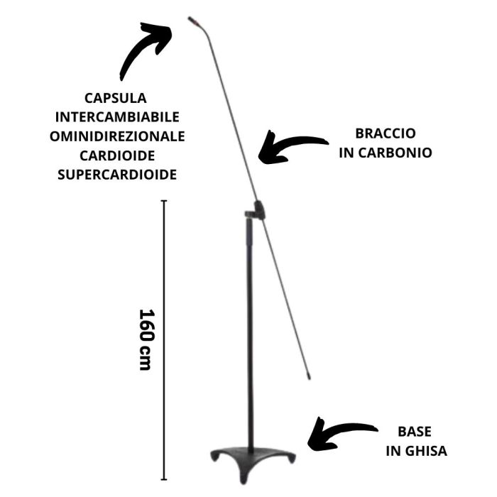 Microfono JTS FGM-170 Carbon con MS-G5 micro condensatore main product photo