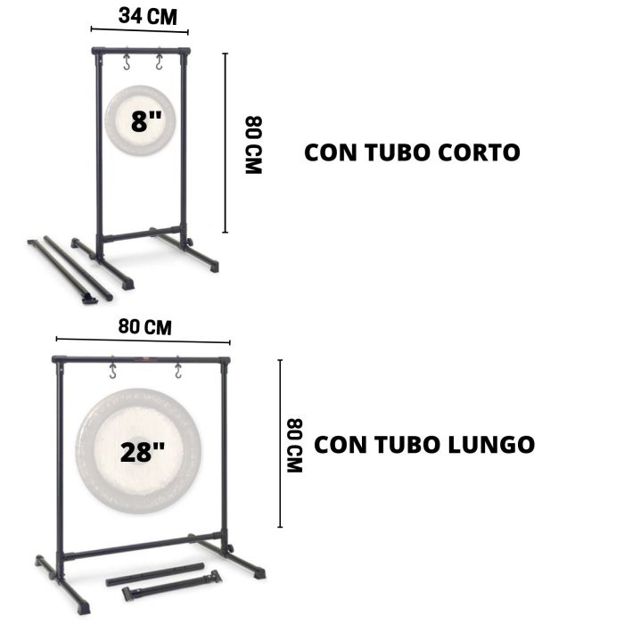 Supporto Gong Stagg regolabile da 8" (20cm) a 28" (70cm) quadrato black main product photo