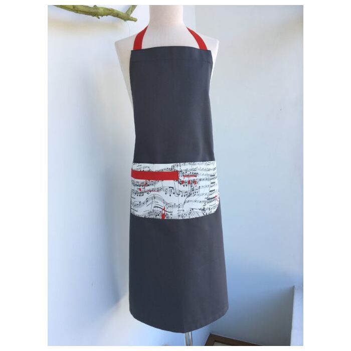 Grembiule da cucina grigio Musicgift main product photo