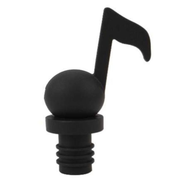 Tappo per bottiglia a forma di croma in silicone nero main product photo