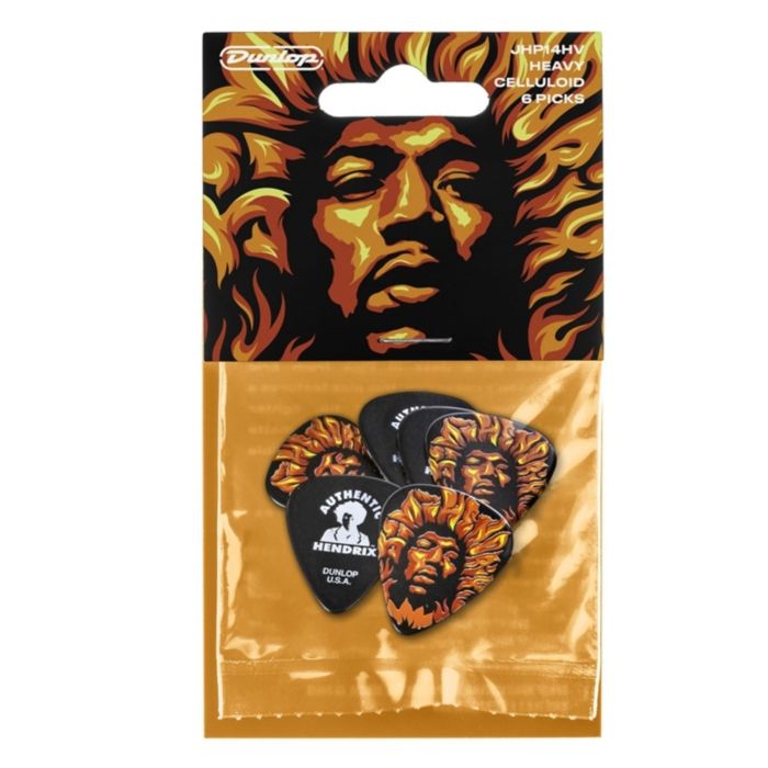 Dunlop JHP14HV Blister plettri Jimi Hendrix 69 Psych Series Voodoo Fire Players 6pz main product photo
