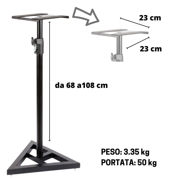 Supporto Monitor Proel con base triangolare nero opaco main product photo