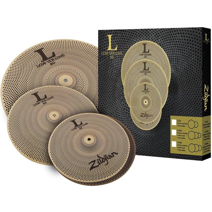 Set Piatti Zildjian L80 Low Volume LV348 Hi-Hat 13+Ride 18"+Crash 14" main product photo