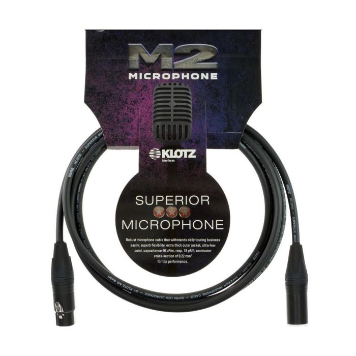 Cavo XLR/XLR 3 mt Klotz serie M2 con connettore Neutrik main product photo