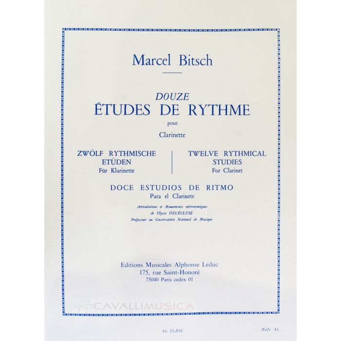 M.Bitsch 12 studi di ritmo per clarinetto main product photo