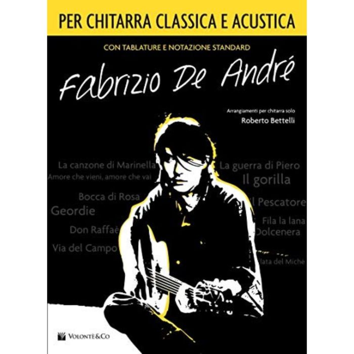 Fabrizio de Andrè per chitarra classica e acustica con tablature main product photo
