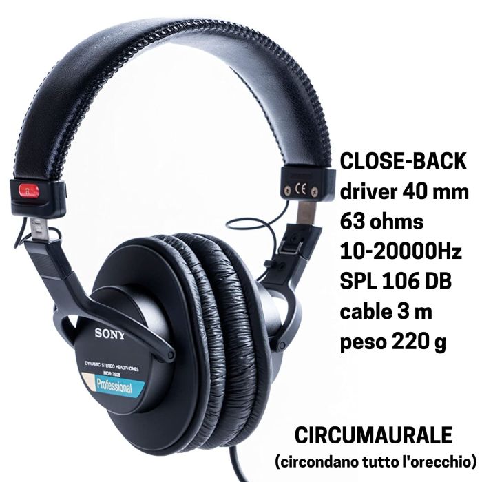 Cuffia Sony MDR-7506/1 CLOSED 63 Ohm main product photo