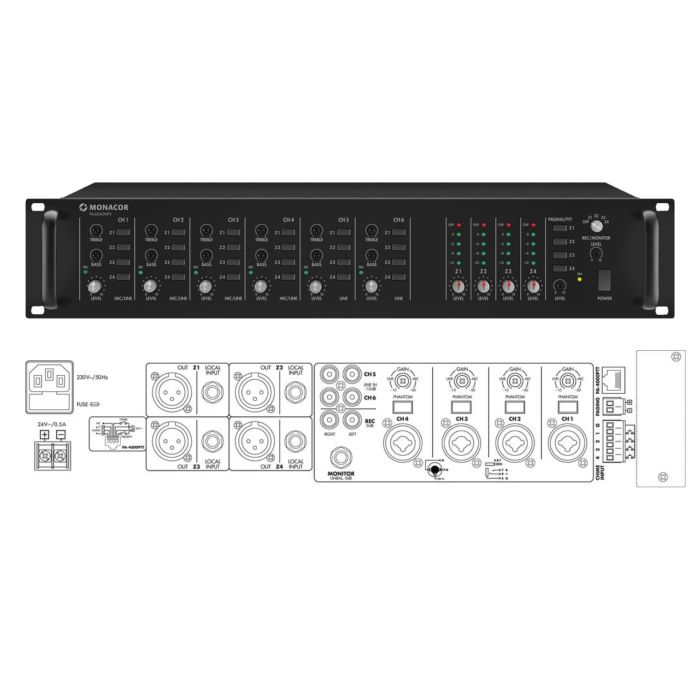 Monacor PA-6040MPX 4 zone main product photo
