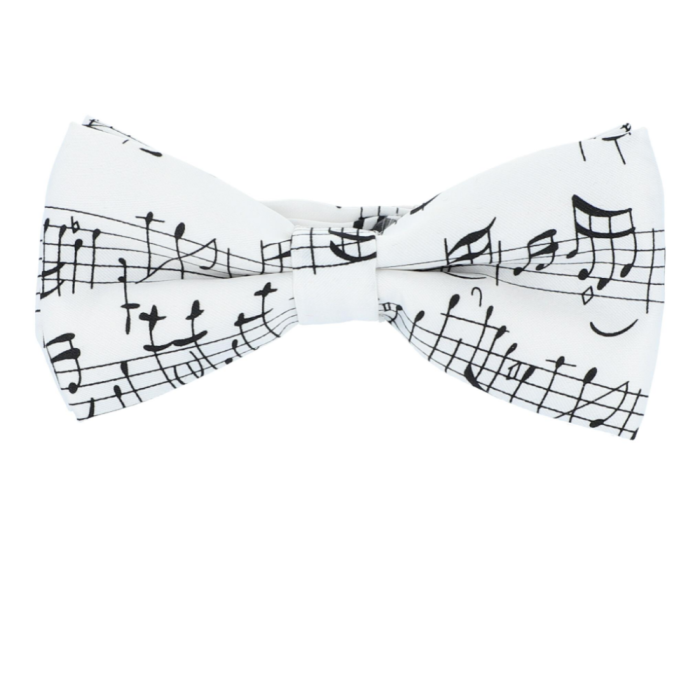 Papillon Musikboutique note bianco con pentagramma nero main product photo