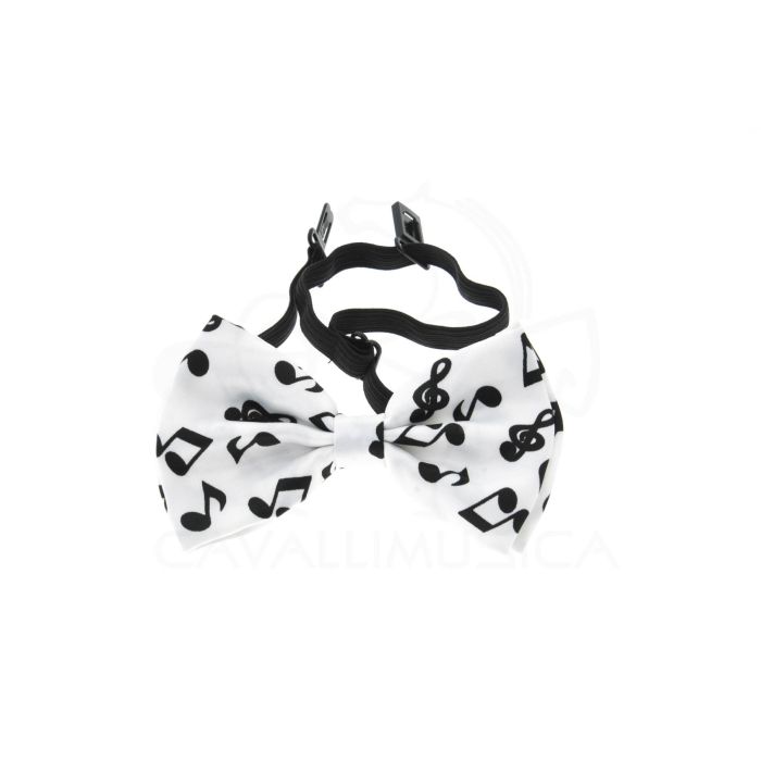 Papillon AimGifts bianco con note musicali nere main product photo