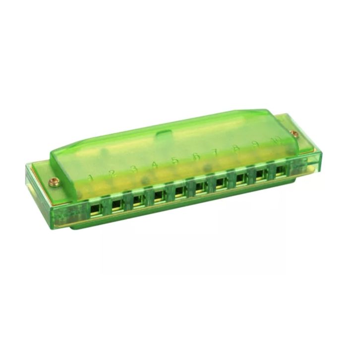Hohner M1110 translucent Harp C green main product photo