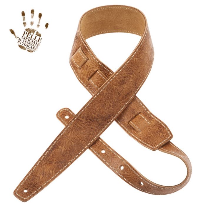 Tracolla chitarra Magrabo' Holes HS embossed spring marrone chiaro 6cm main product photo