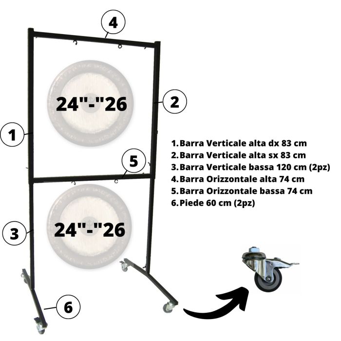 Supporto Gong Paiste con ruote per 2 Gong 24/26" main product photo