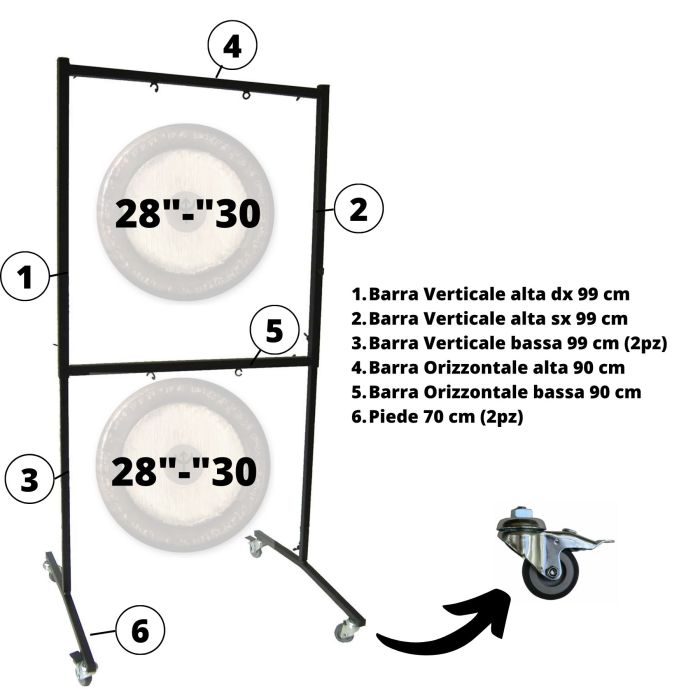 Supporto Gong Paiste con ruote per 2 Gong 28/30" main product photo