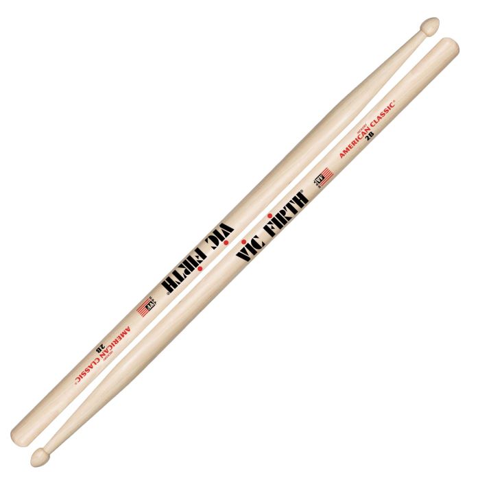 Bacchette Vic Firth American Classic 2B Hickory Punta Legno Goccia main product photo