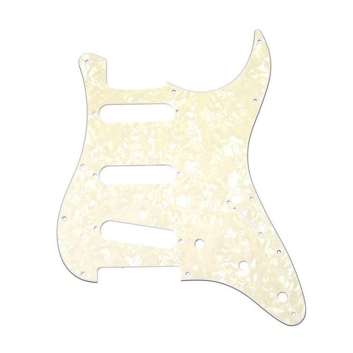 Battipenna Parts Planet tipo Stratocaster 11 fori white pearl main product photo