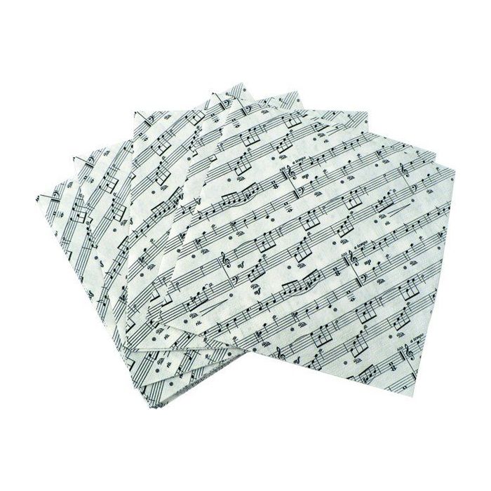 Tovaglioli white note musicali black 16x16cm 20pz AimGifts main product photo