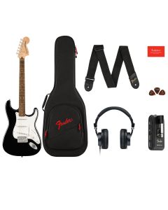 Fender Affinity Stratocaster Mustang Micro Pack LRL Black Gig Bag