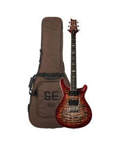 PRS SE Custom 24-08 Quilt Chitarra Elettrica charcoal cherry burst con borsa